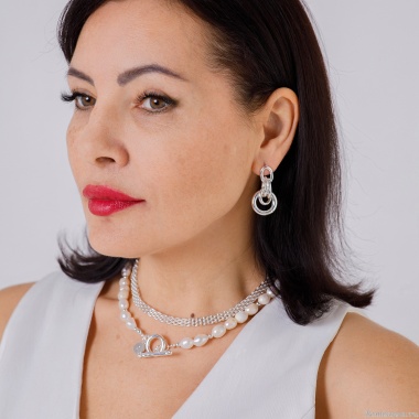 Колье Fiore Luna, String of Pearls Сarabiner, BL4507 S